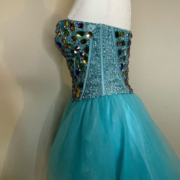 Sherri Hill jewel cocktail dress blue - Picture 9 of 9